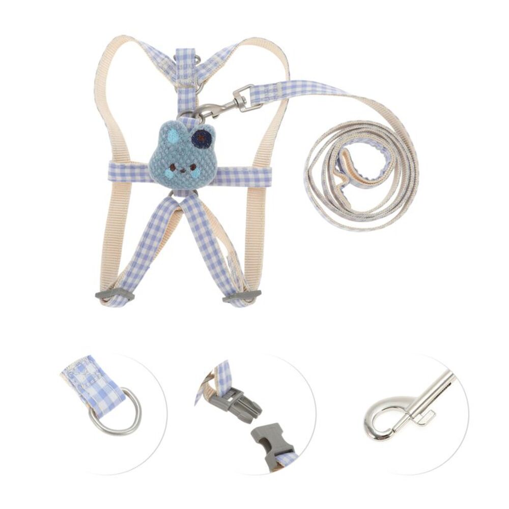 Durable Plaid Rabbit Pet Leash Kit Small Blue - Picture 3 of 6